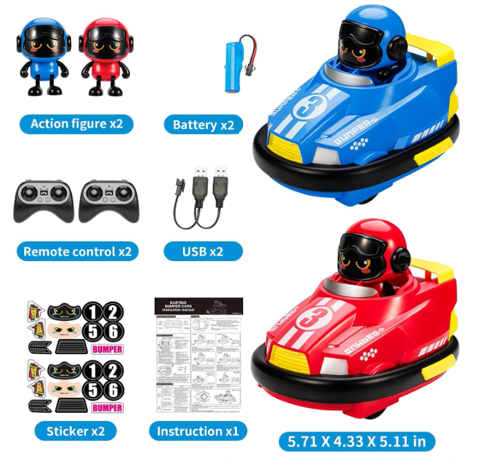 Interactive RC Bumper Cars Set of 2 - 2026 Battle Edition | Perfect Family Game Night Gift