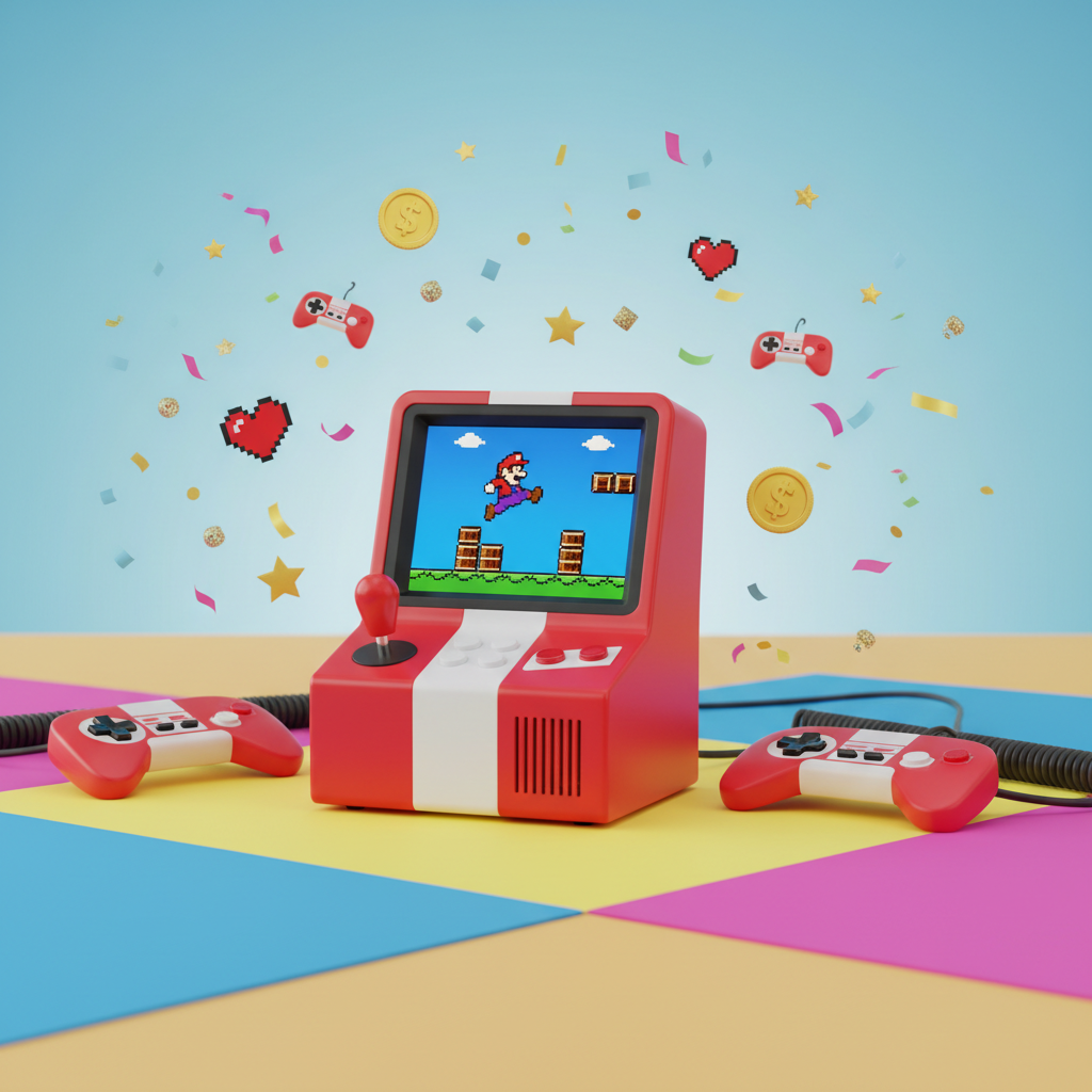 Mini Game Anniversary Edition Built- in 620 Classic games
If you are looking for your favorite retro games, you are going to find them here. These are the video games you used to spend countless hours playing with your friends. Enjoy these games with your kids or even your grandkids. Bring back the retro days!

1. Up to 620 classic games.
2. All the action takes place on one screen, from a zoomed out third-person perspective. Easy to control. Bringing you back many fond gaming memories.
3. With 2 game contr